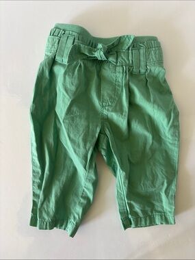 Baby GAP Mineral Green Bow Pull-On Chino Pants Size 3-6 Months